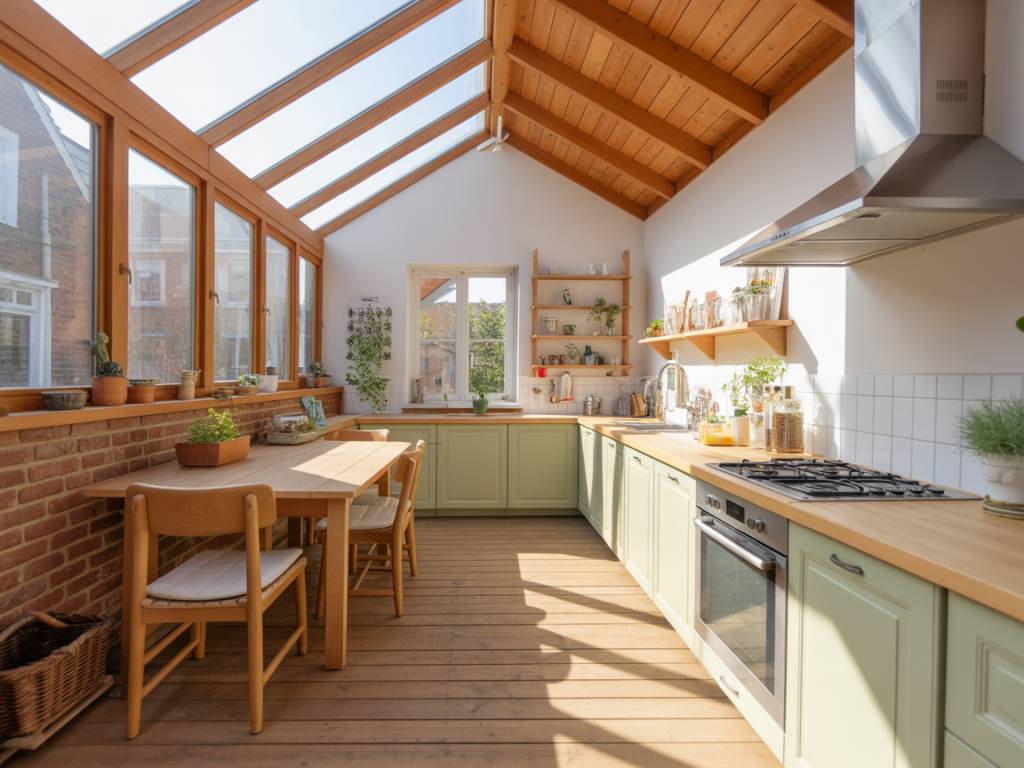 Designing a low-carbon kitchen extension for UK homes: natural light, sustainable materials and efficient heating